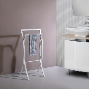 Kings Brand Furniture - 2-Tier Modern Stylish and Durable Metal Freestanding Bathroom Towel Rack Stand Holder - 1 of 4