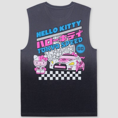 Men's Hello Kitty Racing Muscle Graphic Tank Top - Black : Target