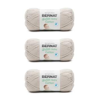 Bernat Softee Cotton #3 Light Cotton Blend Yarn, Feather Gray 4.2oz/120g, 254 Yards (3 Pack), Size: Three-Pack