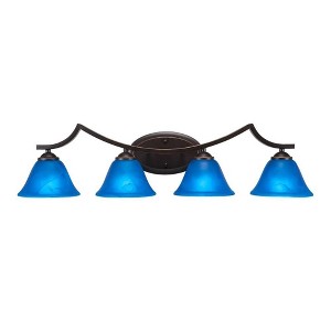 Toltec Lighting Zilo 4 - Light Vanity in  Dark Granite with 7" Blue Italian Shade - 1 of 1