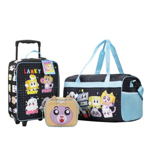 LankyBox 4-Piece Kids'  Carry On Travel Set – Officially Licensed with 14" Pilot Case, Duffle Bag, Utility Case, and Luggage Tag - 1 of 4