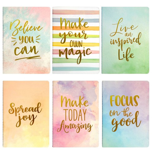Paper Junkie 6 Pack Inspirational Notebooks For Women, A5 Motivational Soft  Cover Journals For Students, Watercolor Designs, Gift Set, 5.7 X 8.2 In :  Target