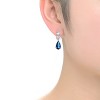 Guili Royal Sterling Silver White Gold Plated with Colored Pear & Oval Cubic Zirconia Drop Earrings for a Luxe, Beautiful, and Sophisticated Appeal - 2 of 3