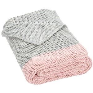 Elowen Throw Blanket - Grey/Pink - 50" X 60" - Safavieh. - 1 of 3