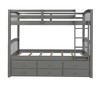 Whisen Twin Bunk Bed with Trundle Bed, 3 Drawers, Ladder, Safety Rail, Convenient Use - 4 of 4