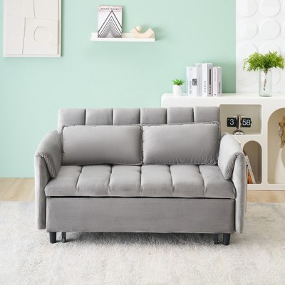 GlasFlength Sofas Contemporary Sofa with Cushioned Support and Clean Lines for Modern Living Spaces, Gray,53”*35.5”*30"