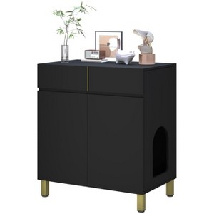 APRILSOUL Large and Tall Litter Box Enclosure, Modern Wooden Litter Box Furniture for XL Litterbox with Drawer as Sideboard Cabinet - 1 of 4