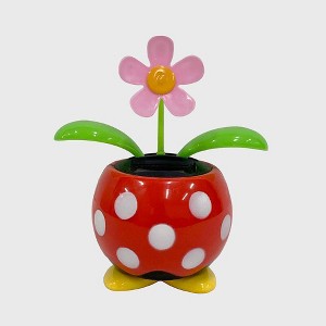 Disney 5.5" Minnie Dancing Flower Solar Statue: Hand Painted Outdoor Decor, Plastic Finial Statue - 1 of 3