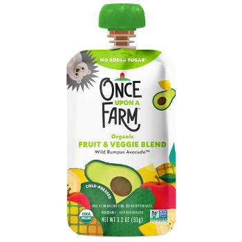 Once Upon a Farm Wild Rumpus Avocado, Pineapple Banana Organic Kids' Snack - 3.2oz Pouch