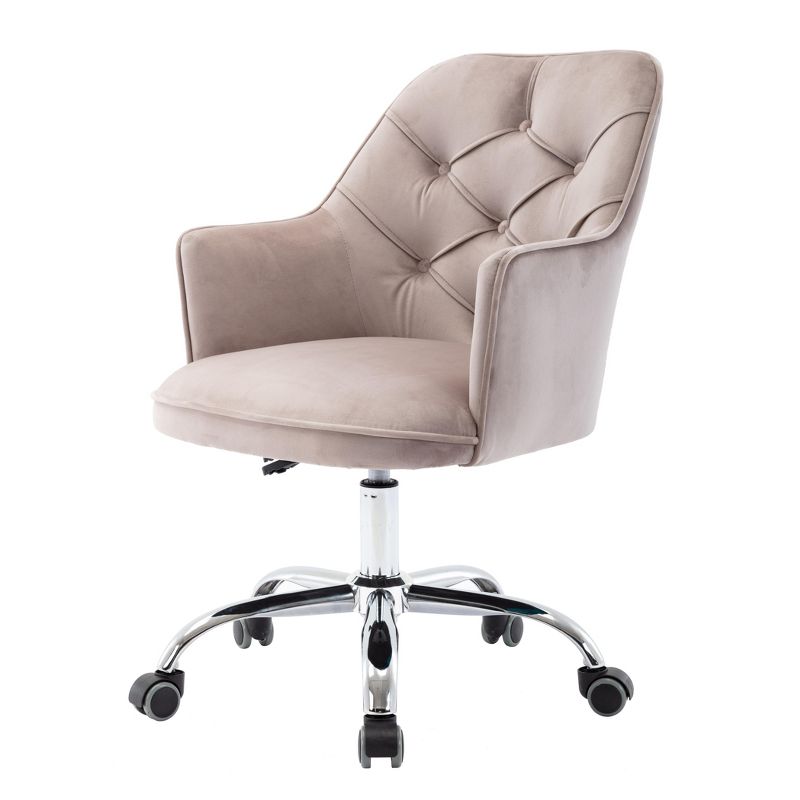 Modern Velvet Home Office Swivel Shell Chair-ModernLuxe, 4 of 14