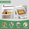 PAKASEPT White Wooden Bread Storage Bins, Potato Storage Cabinet, with 3 Doors, Wooden Vegetable Storage Box with Lid - 2 of 4