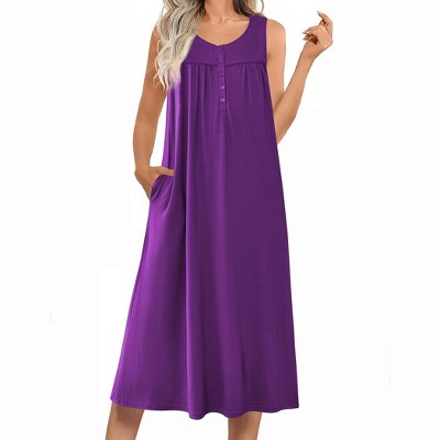 Ekouaer Nightgowns for Women Long Sleeveless Night Gowns Ladies Soft  Nightdress Victorian Sleepwear with Pockets : Target