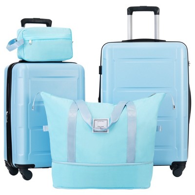 2 Piece (20/24In)Luggage Set With Travel Duffel Bag And Toiletry Bag,Lightweight Expandable Hardshell Luggage Sets With TSA Lock-Cuddlewood