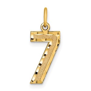 Black Bow Jewelry 14K Yellow Gold, Varsity Collection, Medium D/C Pendant Number 7 - 1 of 4