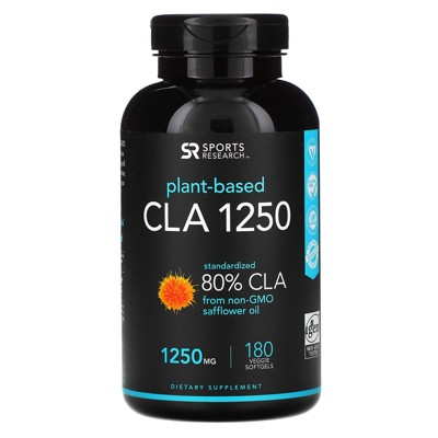 Sports Research CLA 1250, 1,250 mg, 180 Veggie Softgels, Dietary Supplements