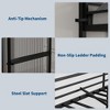 Twin Size Loft Bed with Large Desk and Storage Shelves, Metal Loft Bed with Safety Guardrail and Ladder, Space Saving, Steel Slats Support - 3 of 4