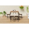 Nicbex 5/10 PCS Outdoor Acacia Bar Height Table&4/8 Upholstered Stools,Patio Furniture Set,Foldable Tabletop,High-Dining Bistro Set - 3 of 4