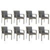 vidaXL Garden Dining Set Grey PE rattan 9 Piece Set Modular - 4 of 4