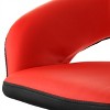 Elama Adjustable Faux Leather Open Back Bar Stool in Red and Black - 4 of 4