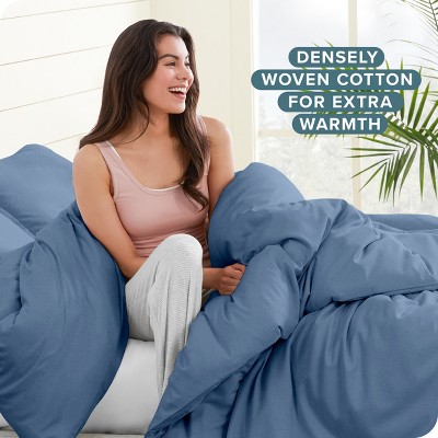 Coronet Blue King/California King Cotton Flannel Duvet Cover Set