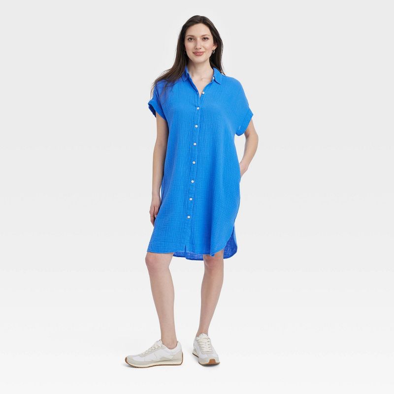 Women's Short Sleeve Mini Shirtdress - Universal Thread™, 1 of 11