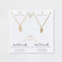 Beloved + Inspired 14K Gold Dipped 'Best Friends' Heart Halves Chain Necklace Set 2pk - Gold