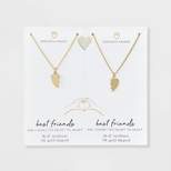 Beloved + Inspired 14K Gold Dipped 'Best Friends' Heart Halves Chain Necklace Set 2pk - Gold