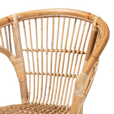 Natural Brown Rattan 3-Piece Bohemian Outdoor Seating Set