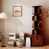 PAGED Rotating Bookshelf 360 Display Corner Bookshelf Bookcase Storage Rack with Drawer for Living Room, Home Office - 4 of 4
