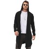 COOFANDY Men's Long Hooded Cardigan Shawl Collar Lightweight Open Front Drape Cape Overcoat with Pockets - 2 of 4