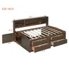NicBex Full Size Wood Daybed with 2 Bedside Cabinets,Upper Shelves and 4 Drawers for Bedroom,Living Room,Apartment - 3 of 4