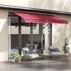 Vynxaria 10' x 8' Retractable Awning - Manual Sunshade for Patio - Red - 2 of 4
