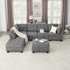 116" Chenille Upholstery L-Shaped Modular Sectional Sofa with 7 Storage Seats, 7-piece DIY Combinations Sofa - 3 of 4