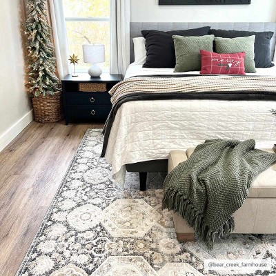 Minoa Black and Beige Medium Pile Polypropylene Area Rug