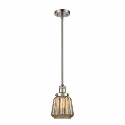 Chatham - 1 Light Stem Hung Mini Pendant In Art Deco Style-8 Inches Tall and 7 Inches Wide