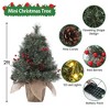2/3FTTabletop Christmas Tree,Pre-lit Xmas Tree with Cloth Bag Base - 2 of 4