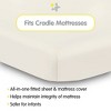 BreathableBaby All-in-One Fitted Sheet & Waterproof Cover, For 36" x 18" Cradle Mattress (2-Pack), Ecru - 2 of 4