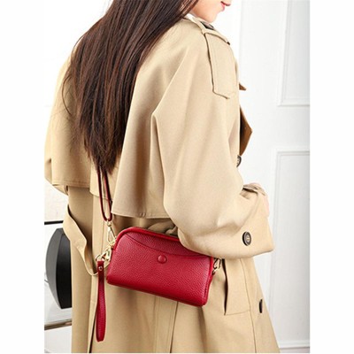 FATMOON Women's Shoulder Bag - First-layer Cowhide Crossbody Bag, Mobile Phone Bag, Genuine Leather Bag