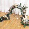 6Ft Christmas Garland with Lights,Prelit Xmas Garland with Gold Ball Ornaments Pine Cones Antlers for Mantle Fireplace Stair Railing Decorations - 4 of 4