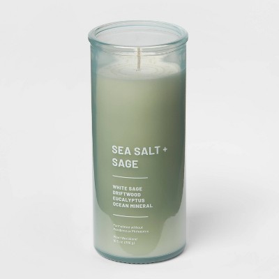 10.5oz Glass Jar Candle Sea Salt & Sage Teal Green - Project 62™