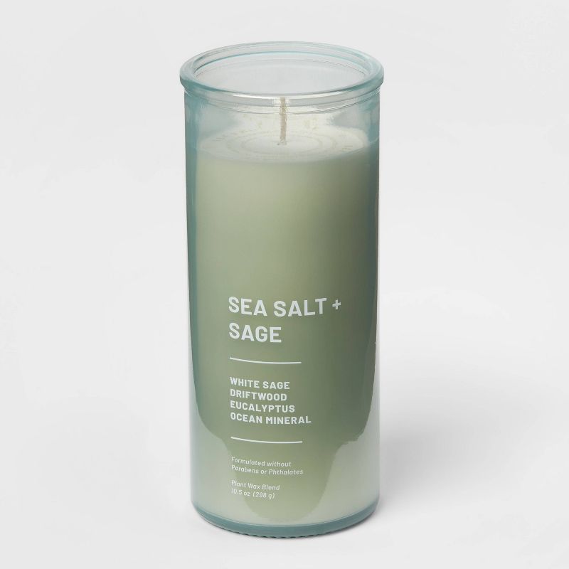 Glass Jar Candle Sea Salt & Sage Teal Green - Project 62™, 1 of 5