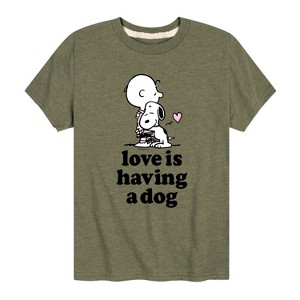 Boys' - Peanuts - Love Having Dog Short Sleeve Graphic T-Shirt - 1 of 4