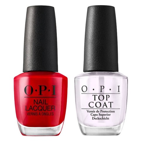 OPI Nail Laquer Big Apple Red Top Coat 2pk