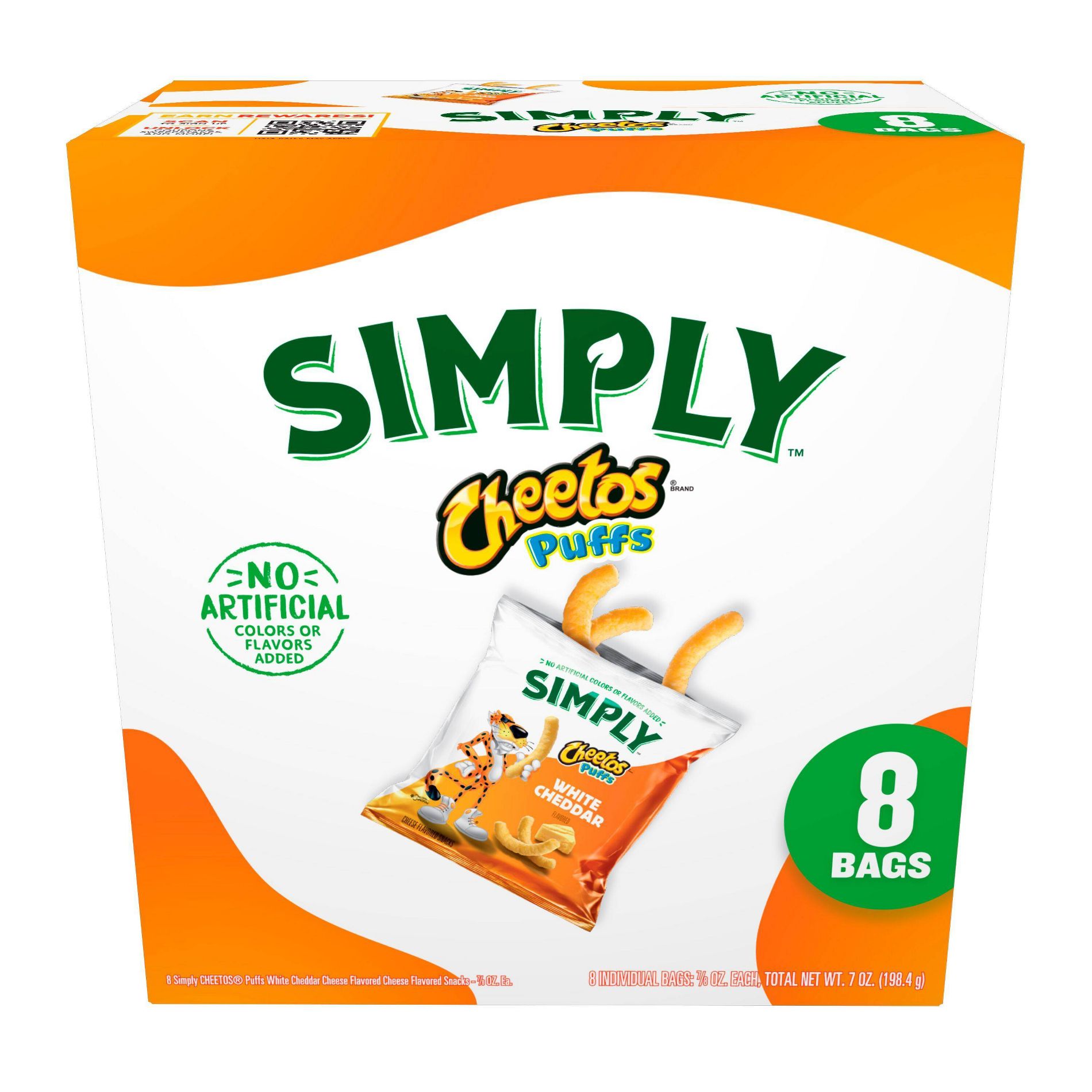 Cheetos Snack Pack Simply White Cheddar Puffs Multipack- 8ct/7oz