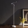 52.5-Inch LED Matte White Curvilinear S-Curve Spiral Tube Angled Floor Lamp - 3 of 4
