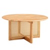 Naturally elegant wooden coffee table with faux rattan accents - perfect for stylish living rooms and cozy tea time - 3 of 4