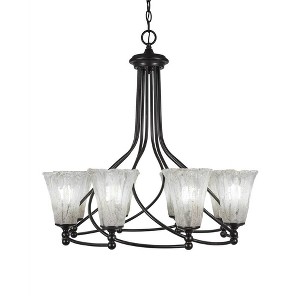 Toltec Lighting Capri 8 - Light Chandelier in  Dark Granite with 5.5" Fluted Italian Ice Shade - 1 of 1