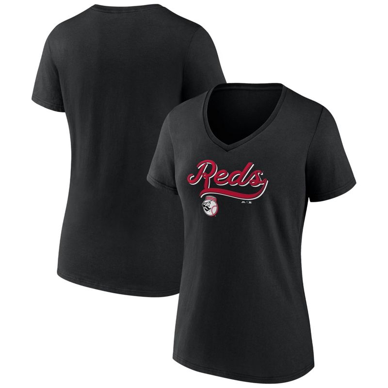 MLB Cincinnati Reds Women&#39;s V-Neck Core T-Shirt, 1 of 4