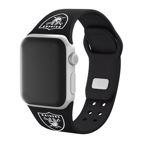 Women's NFL Silicone with Stainless Steel Barrel Inserts Black (Las Vegas  Raiders ) Dial Watch