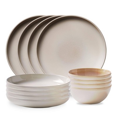 Corelle 12pc Stoneware Dinnerware Set Cream